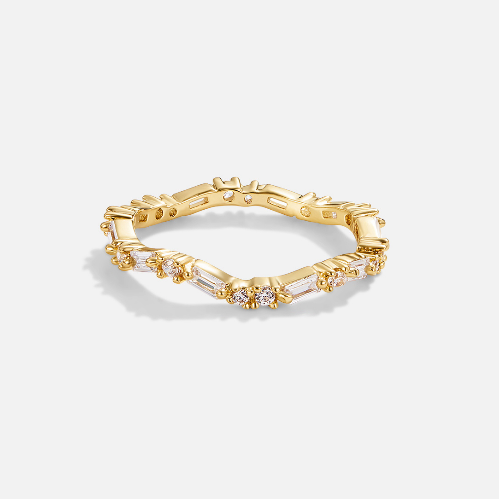 Amara Golden Baguette Crystal Ring