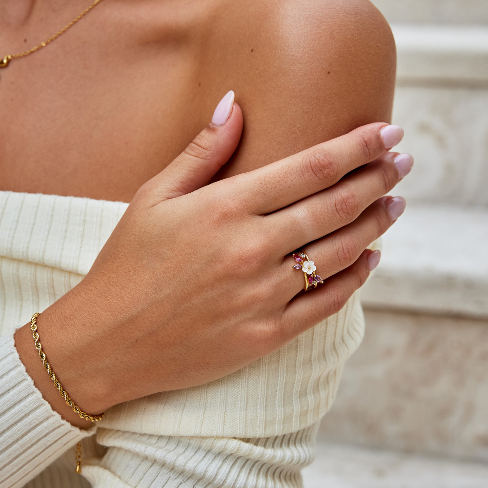 Crystal Blossom Layered Ring