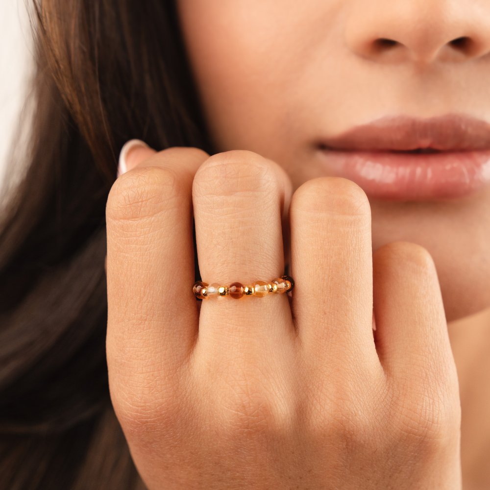 Agate Bead Ring - Beautiful Earth Boutique
