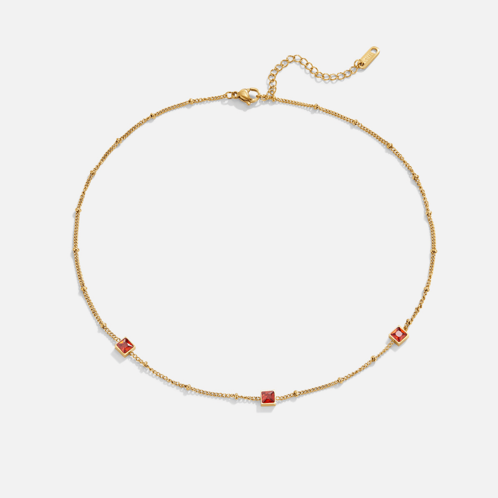 Alberta Red Crystal Necklace - Beautiful Earth Boutique