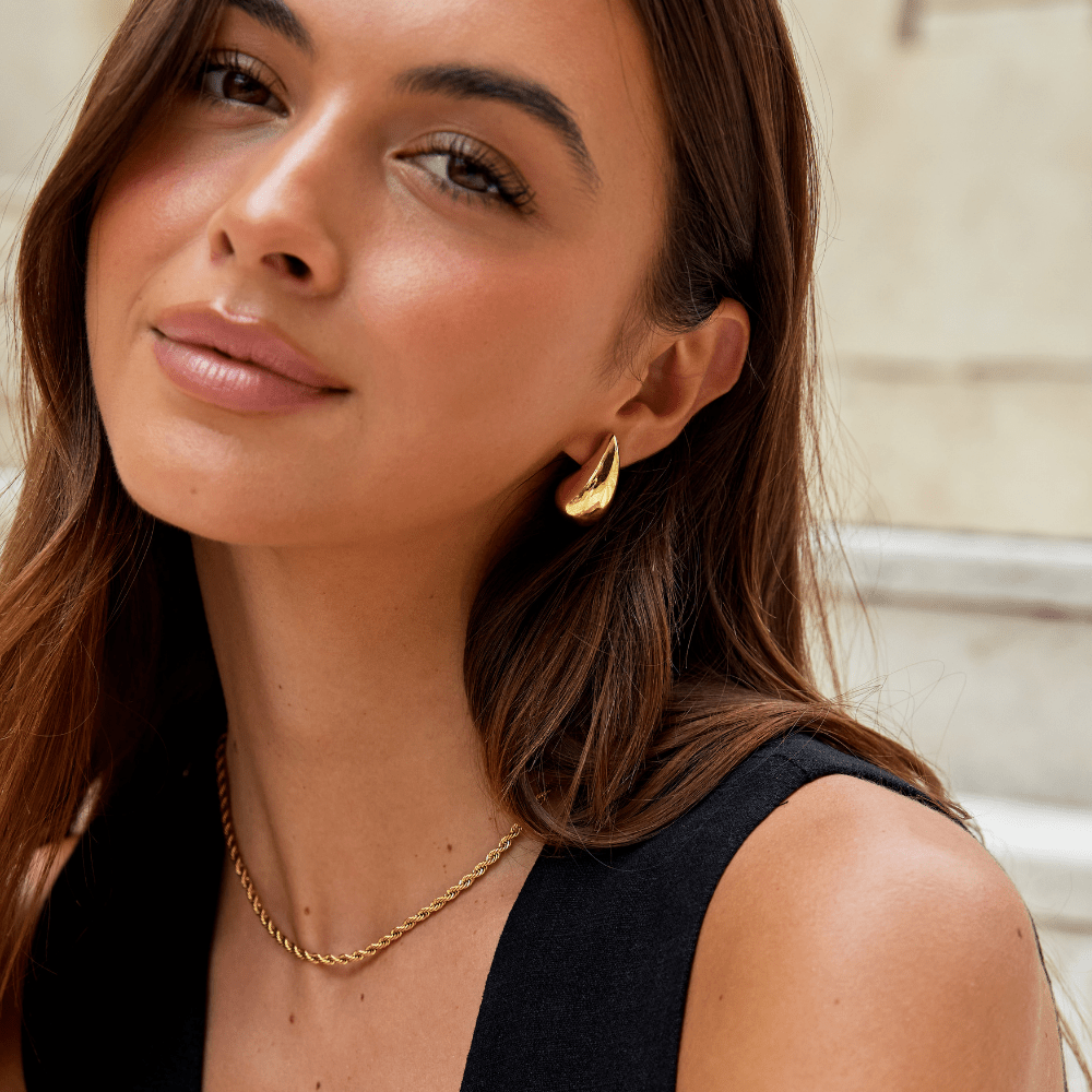 Amara Gold Teardrop Earrings - Beautiful Earth Boutique