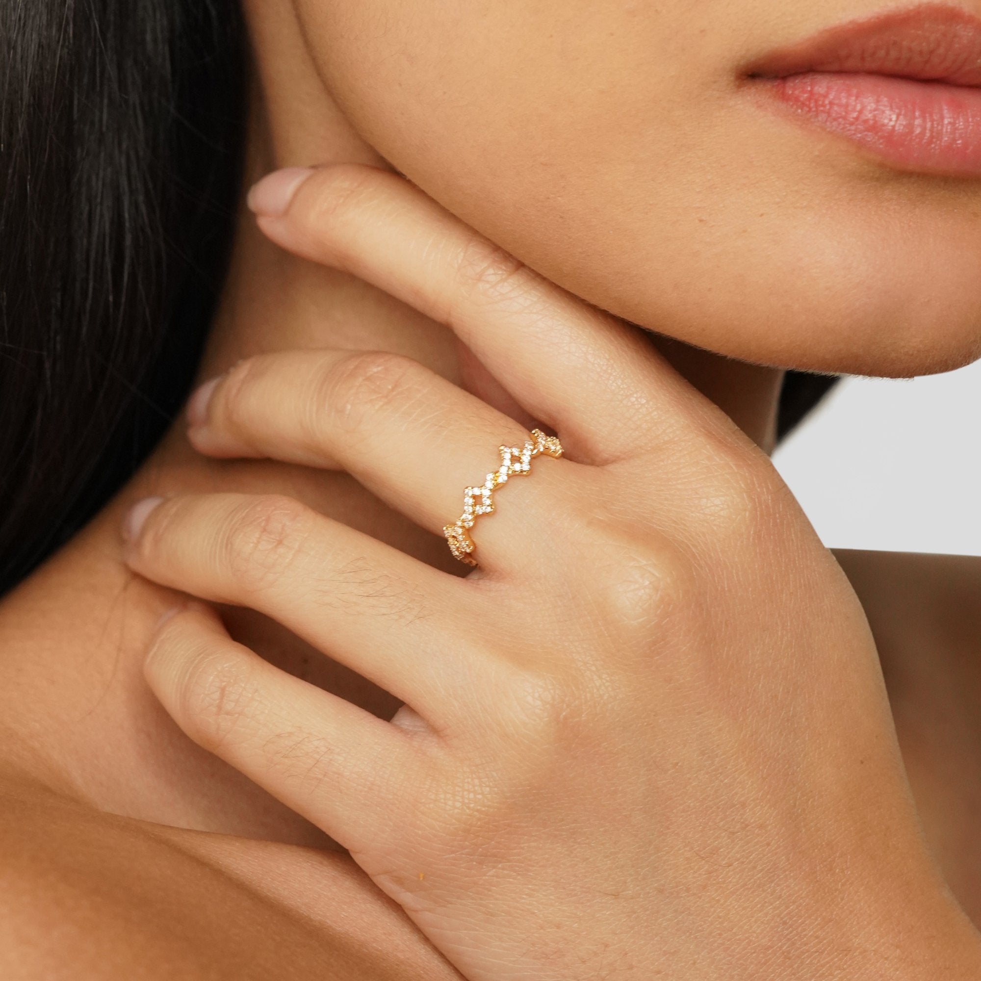 Athena Twisted Crystal Crown Ring - Beautiful Earth Boutique