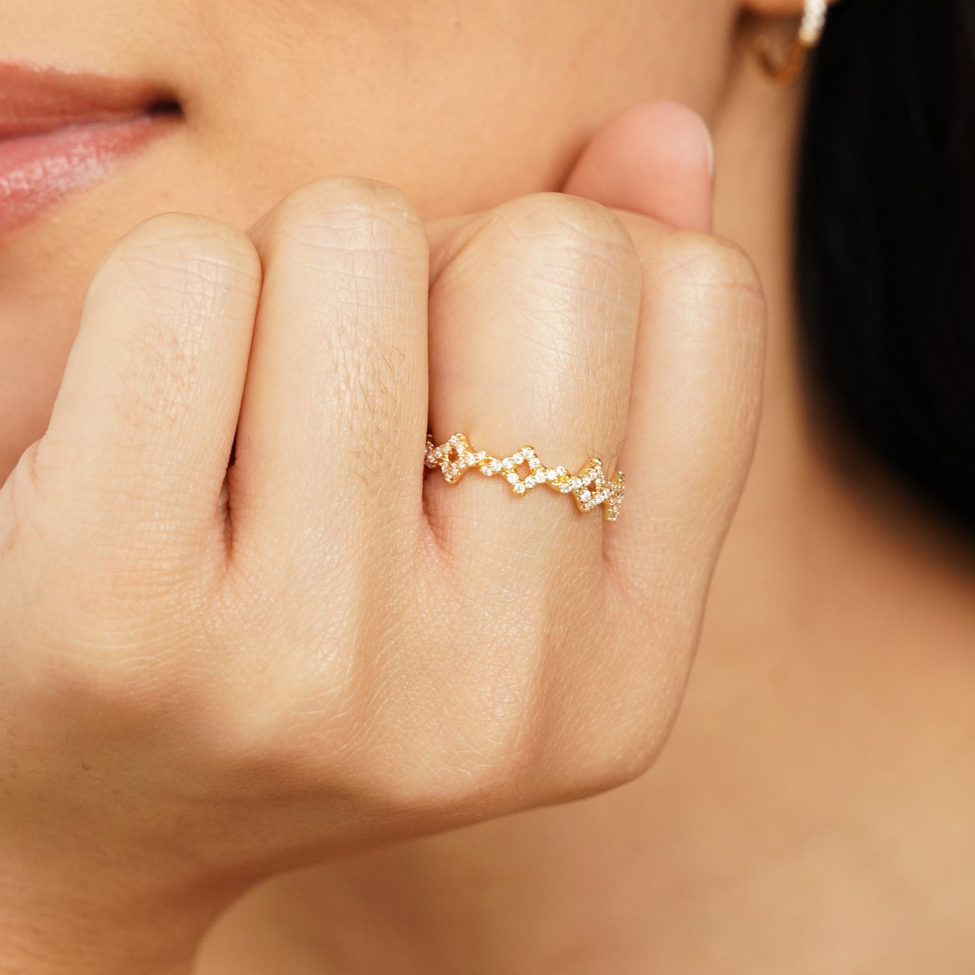 Athena Twisted Crystal Crown Ring - Beautiful Earth Boutique