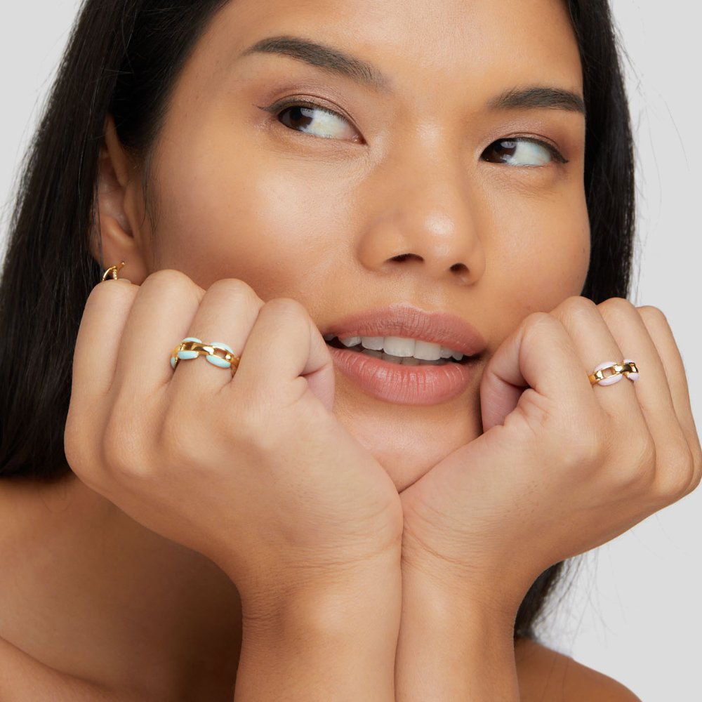 Blue Reya Chain Ring - Beautiful Earth Boutique