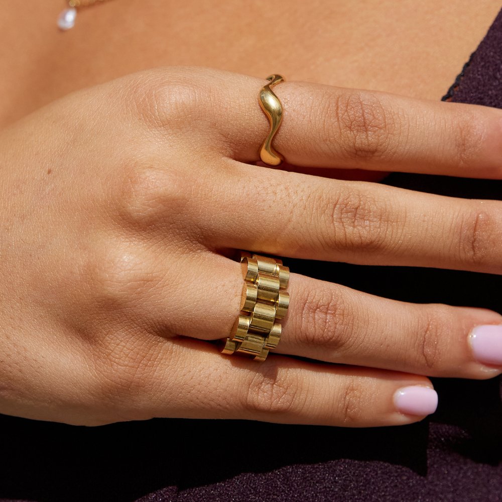 Chunky Gold Chain Ring - Beautiful Earth Boutique