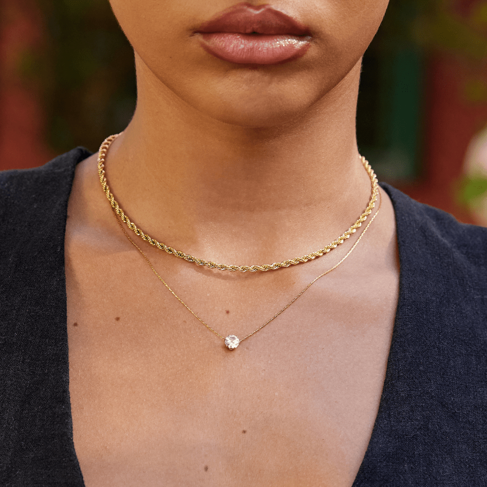 Dainty Round Crystal Necklace - Beautiful Earth Boutique
