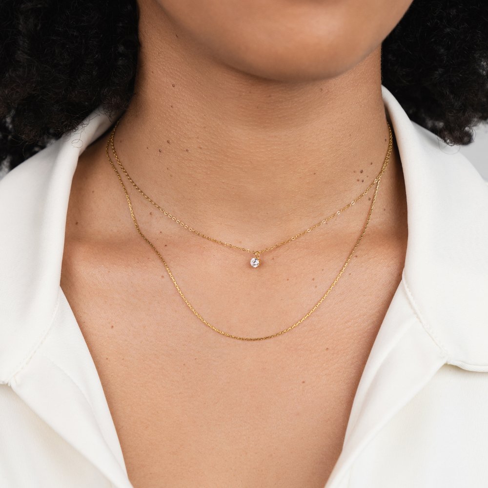 Dina Crystal & Gold Layered Necklace - Beautiful Earth Boutique