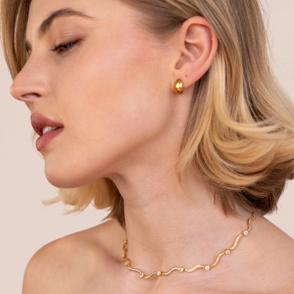 Freya Crystal Wave Necklace - Beautiful Earth Boutique