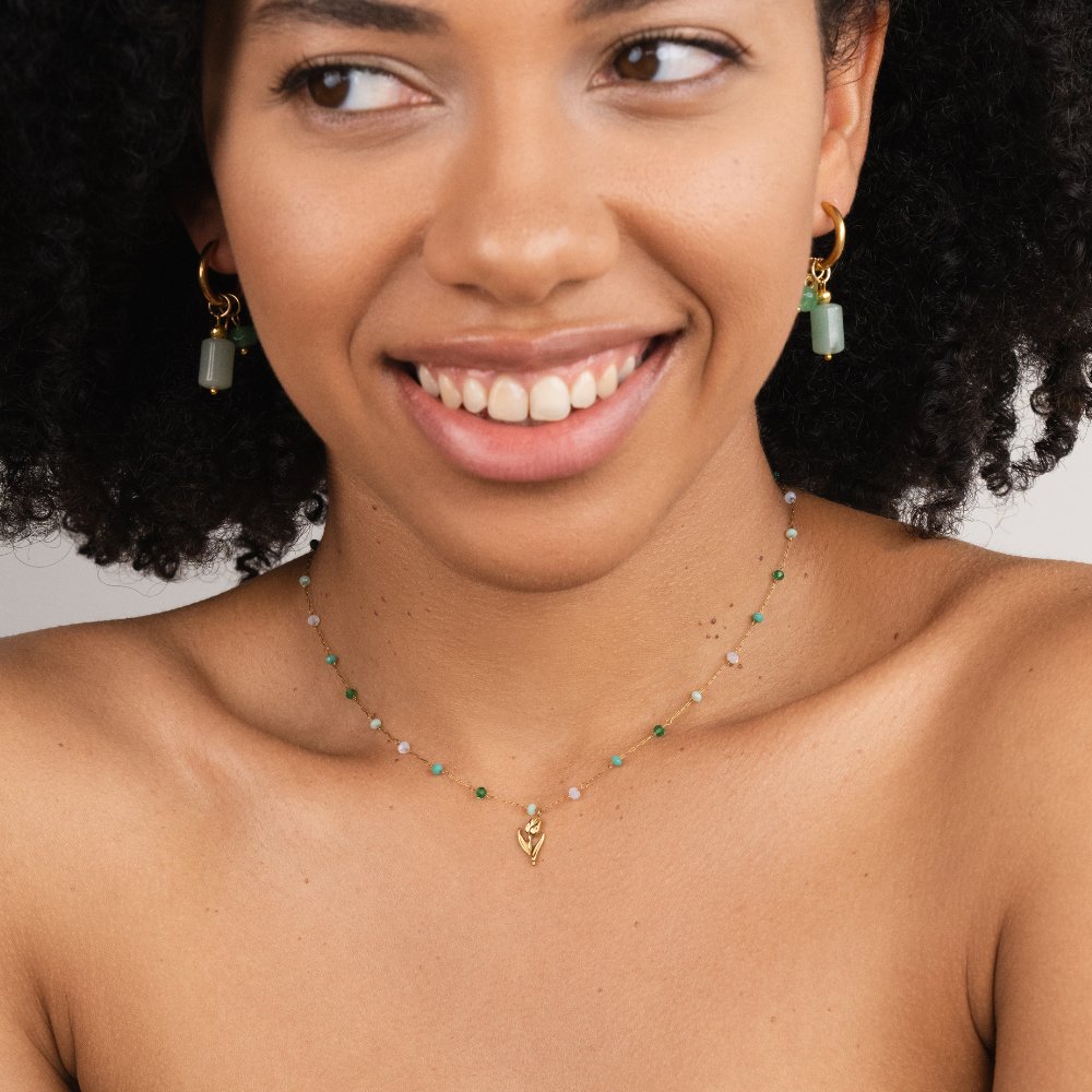 Golden Tulip Bead Necklace - Beautiful Earth Boutique