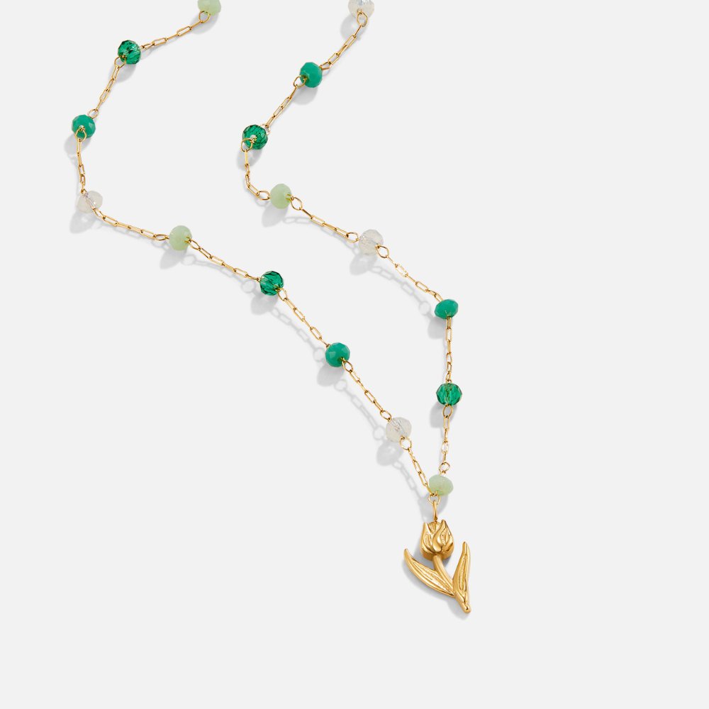 Golden Tulip Bead Necklace - Beautiful Earth Boutique