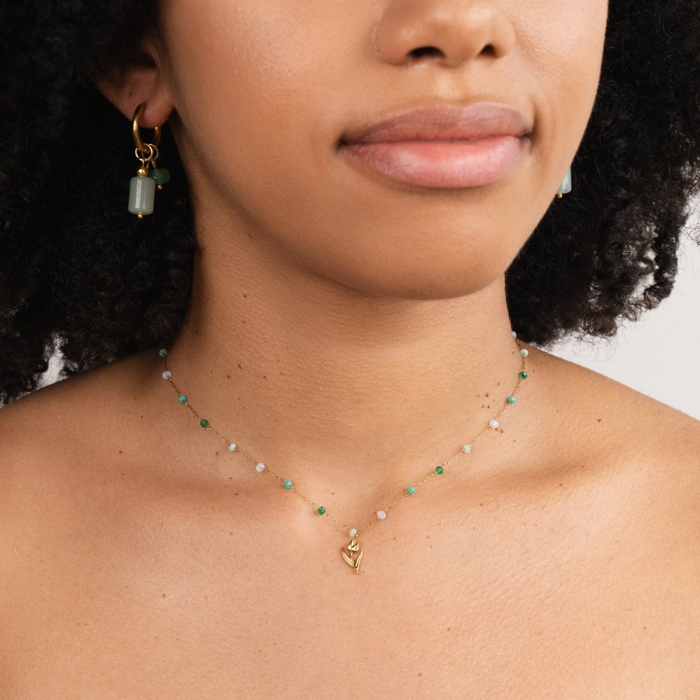 Golden Tulip Bead Necklace - Beautiful Earth Boutique