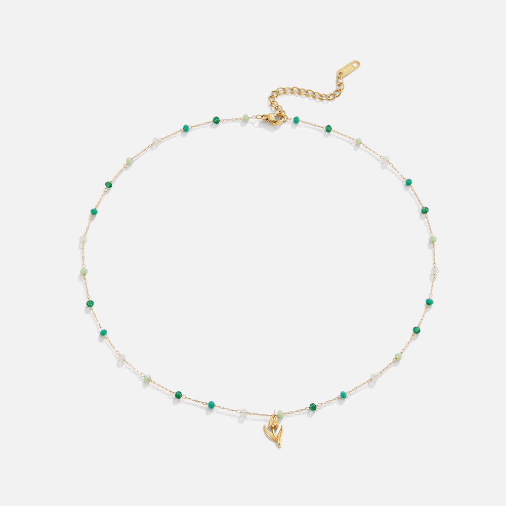Golden Tulip Bead Necklace - Beautiful Earth Boutique