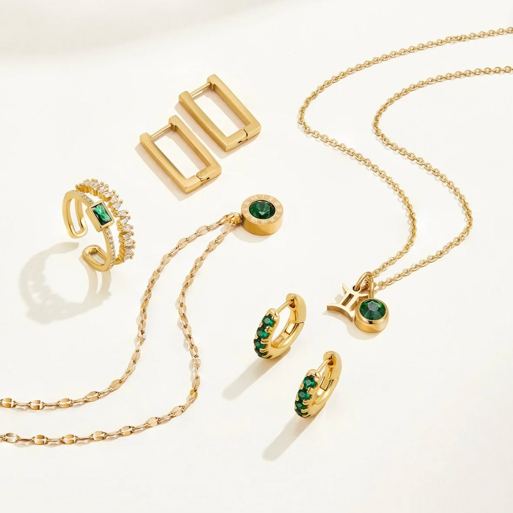 Green Crystal Athena Necklace - Beautiful Earth Boutique