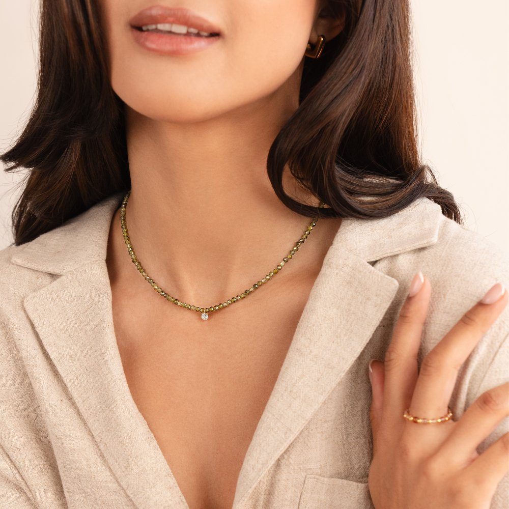 Green Peridot Bead Necklace - Beautiful Earth Boutique