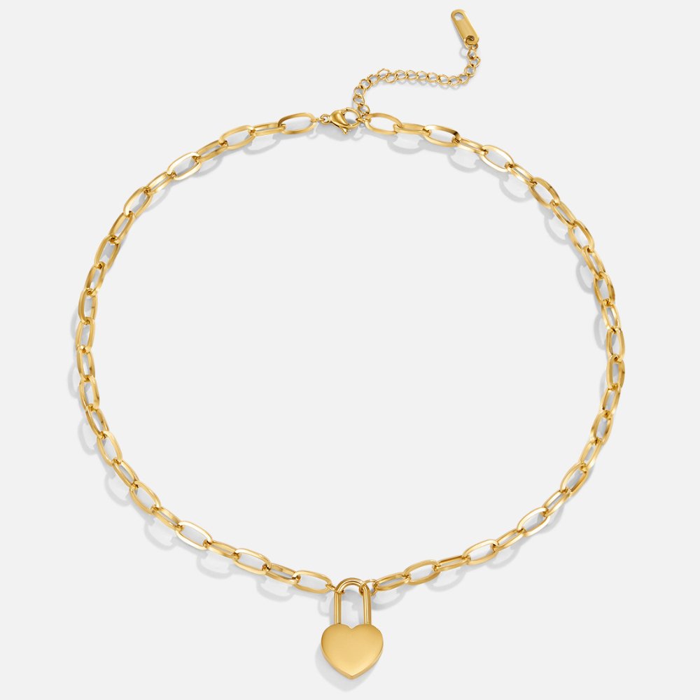 Heart Lock Pendant Necklace - Beautiful Earth Boutique