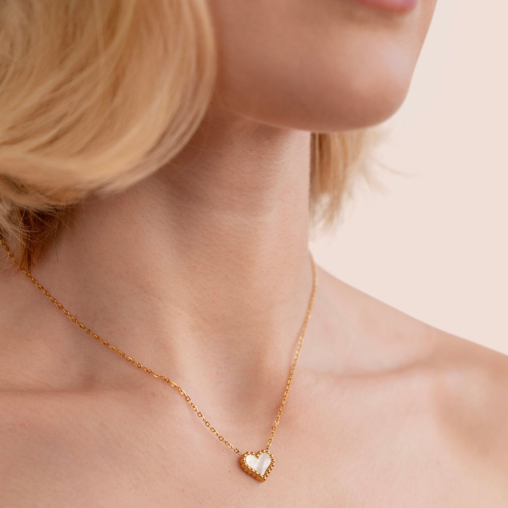 Lois Beaded Heart Necklace - Beautiful Earth Boutique