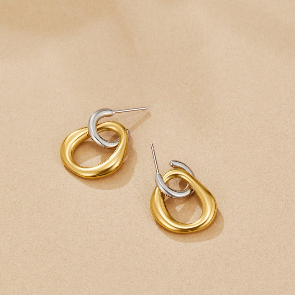 Lola Layered Drop Hoop Earrings - Beautiful Earth Boutique