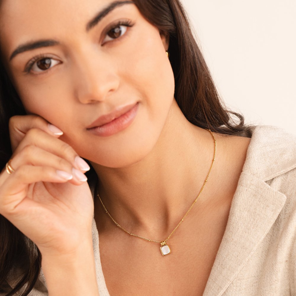 Lucia White Shell Pendant Necklace - Beautiful Earth Boutique