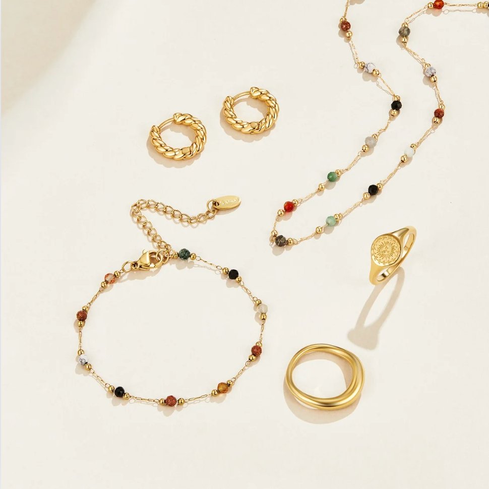 Lulu Beaded Stone Bracelet - Beautiful Earth Boutique