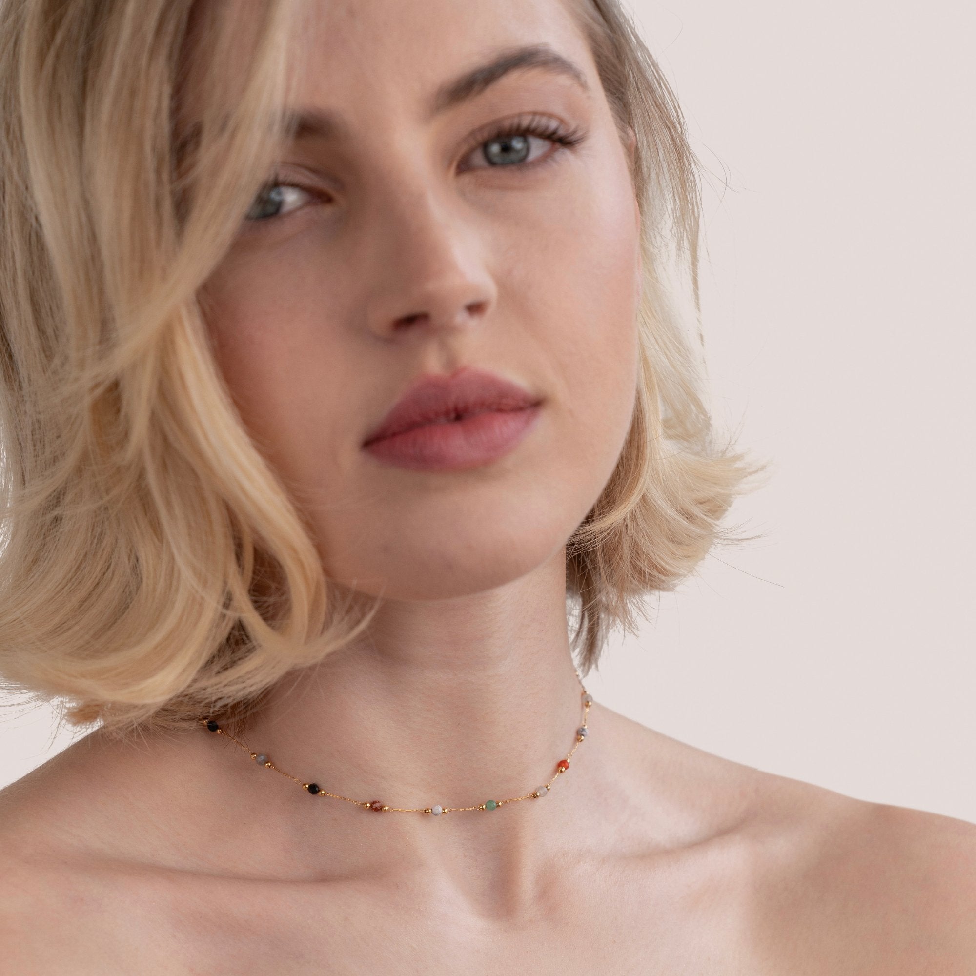 Lulu Beaded Stone Necklace - Beautiful Earth Boutique