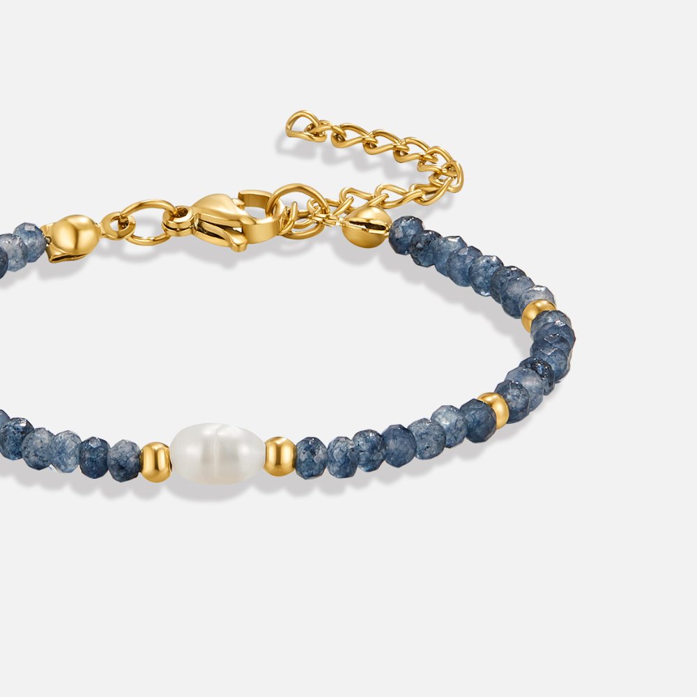Navy Sodalite Pearl & Bead Bracelet - Beautiful Earth Boutique