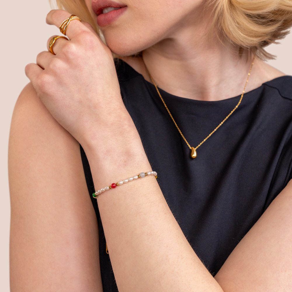Orelia Pearl & Bead Bracelet - Beautiful Earth Boutique