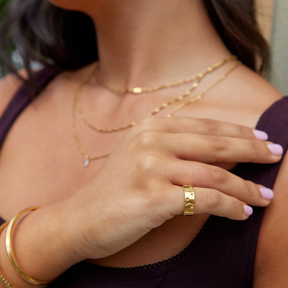 Starry Moonlight Gold Ring - Beautiful Earth Boutique