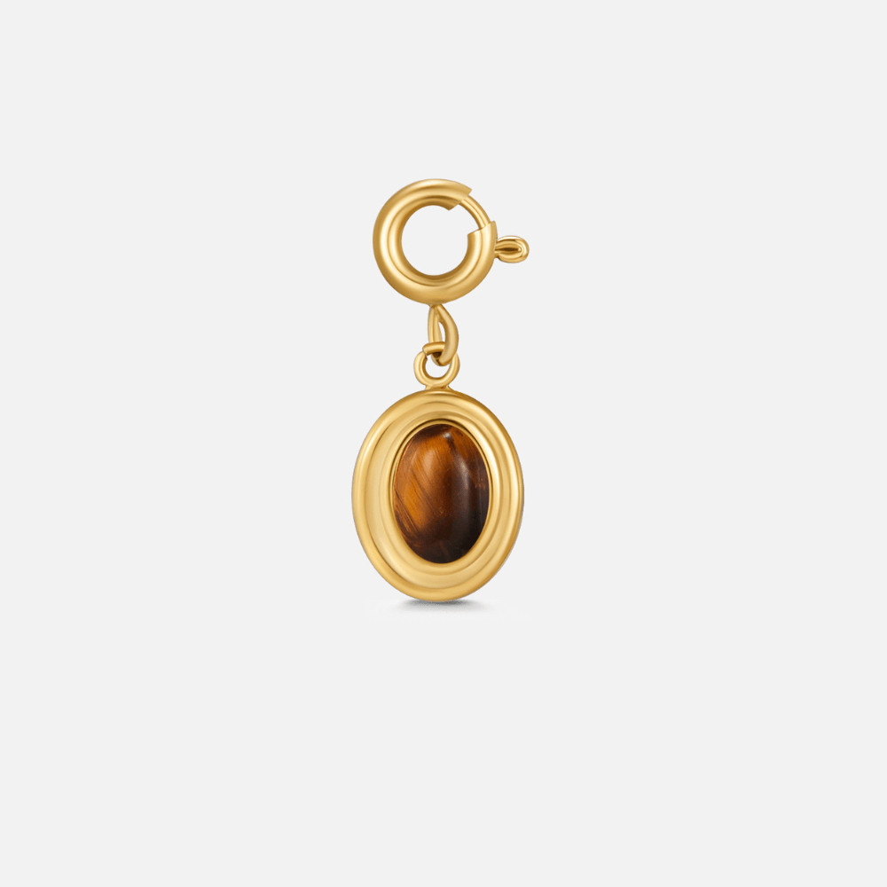 Tiger Eye Stone Charm - Beautiful Earth Boutique