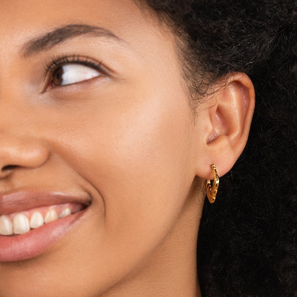 Twisted Gold Square Hoop Earrings - Beautiful Earth Boutique