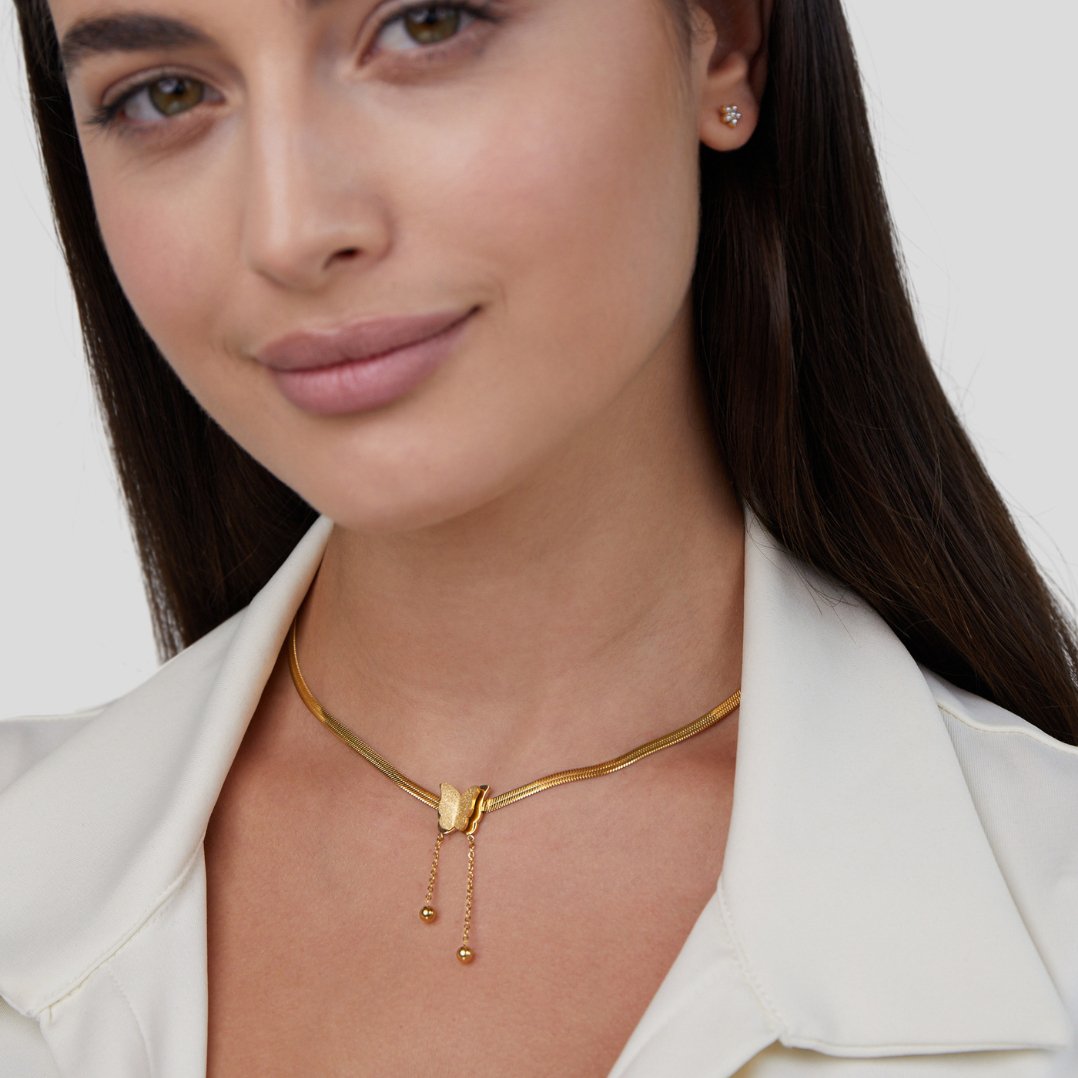 Amelie Gold Butterfly Necklace - Beautiful Earth Boutique