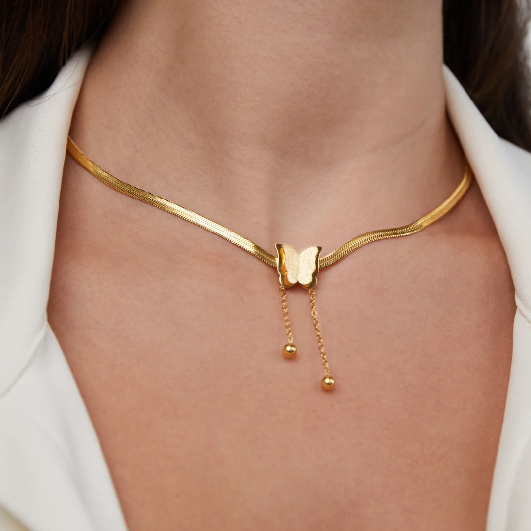 Amelie Gold Butterfly Necklace - Beautiful Earth Boutique
