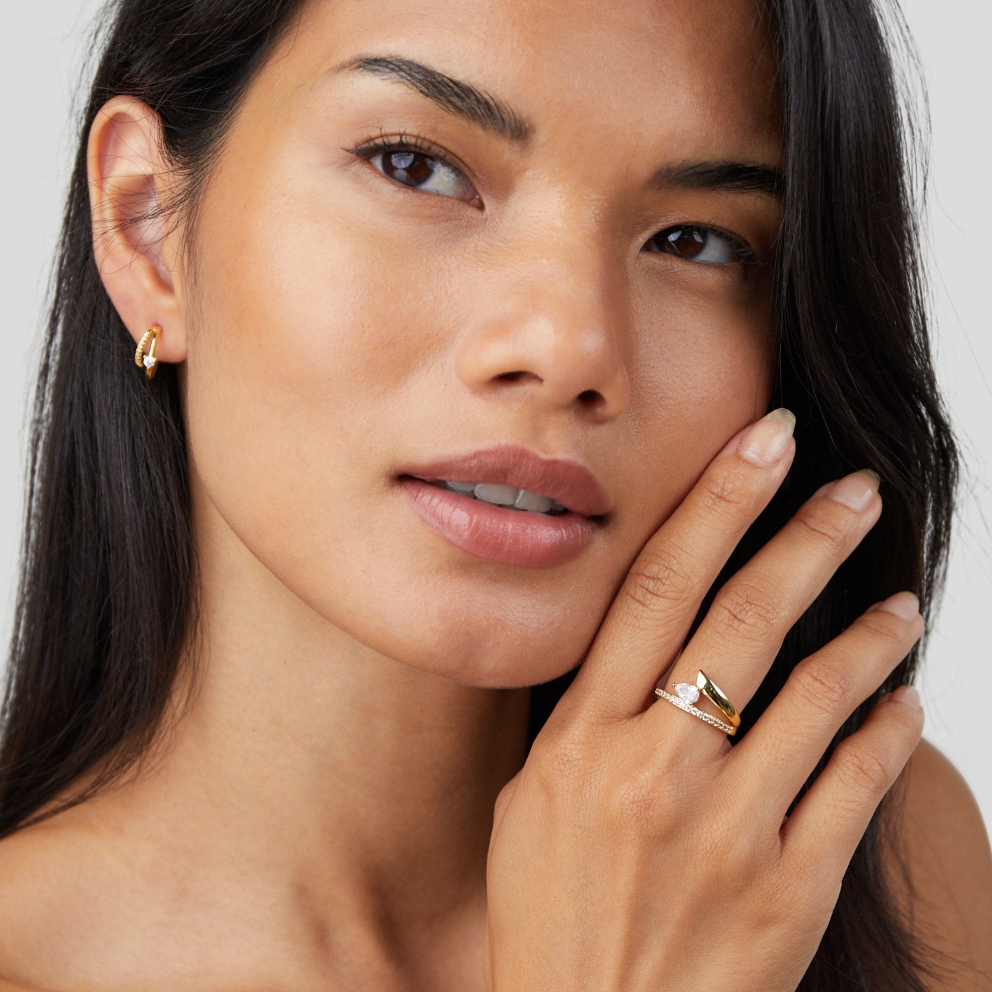 Audrey Teardrop Crystal Wrap Ring - Beautiful Earth Boutique