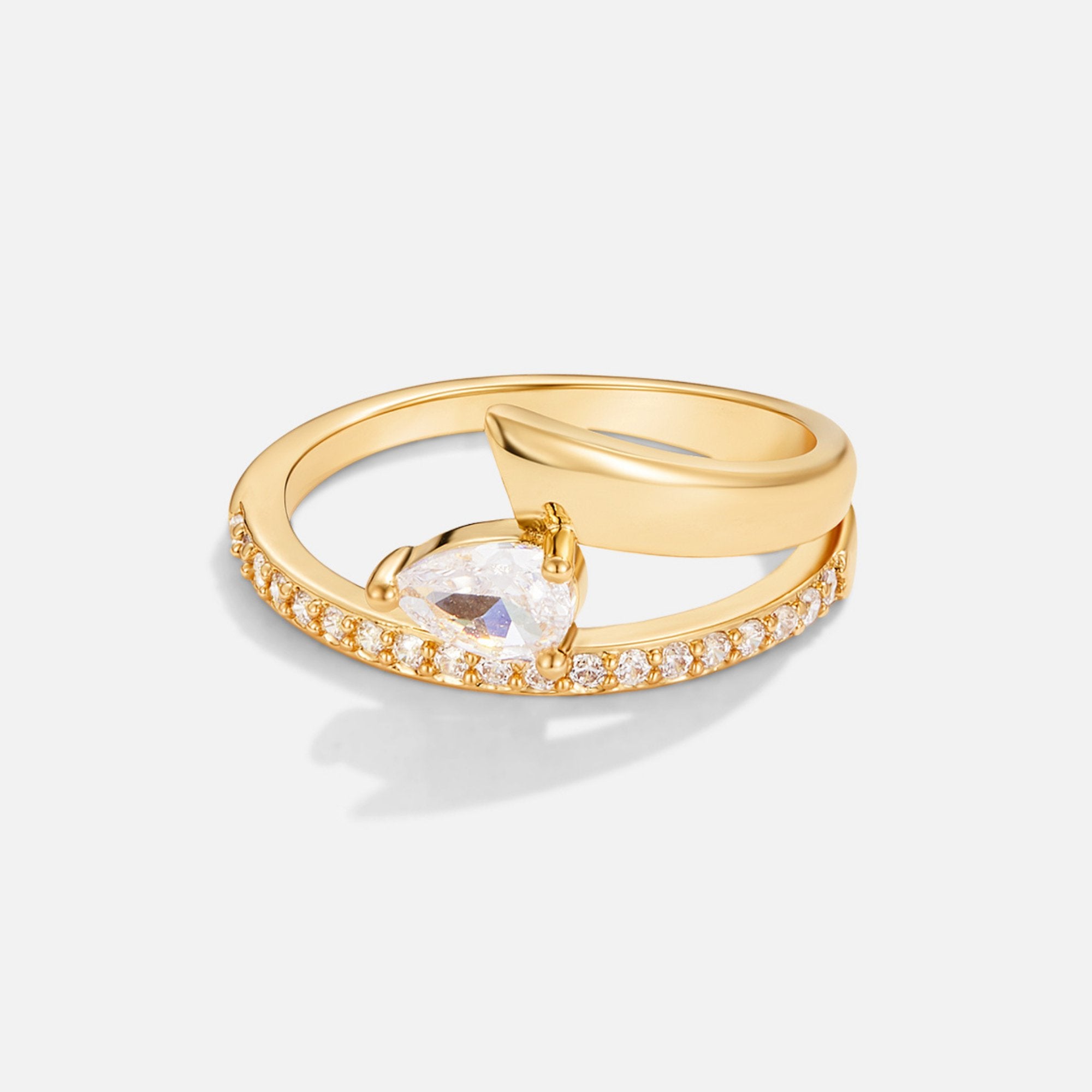 Audrey Teardrop Crystal Wrap Ring - Beautiful Earth Boutique