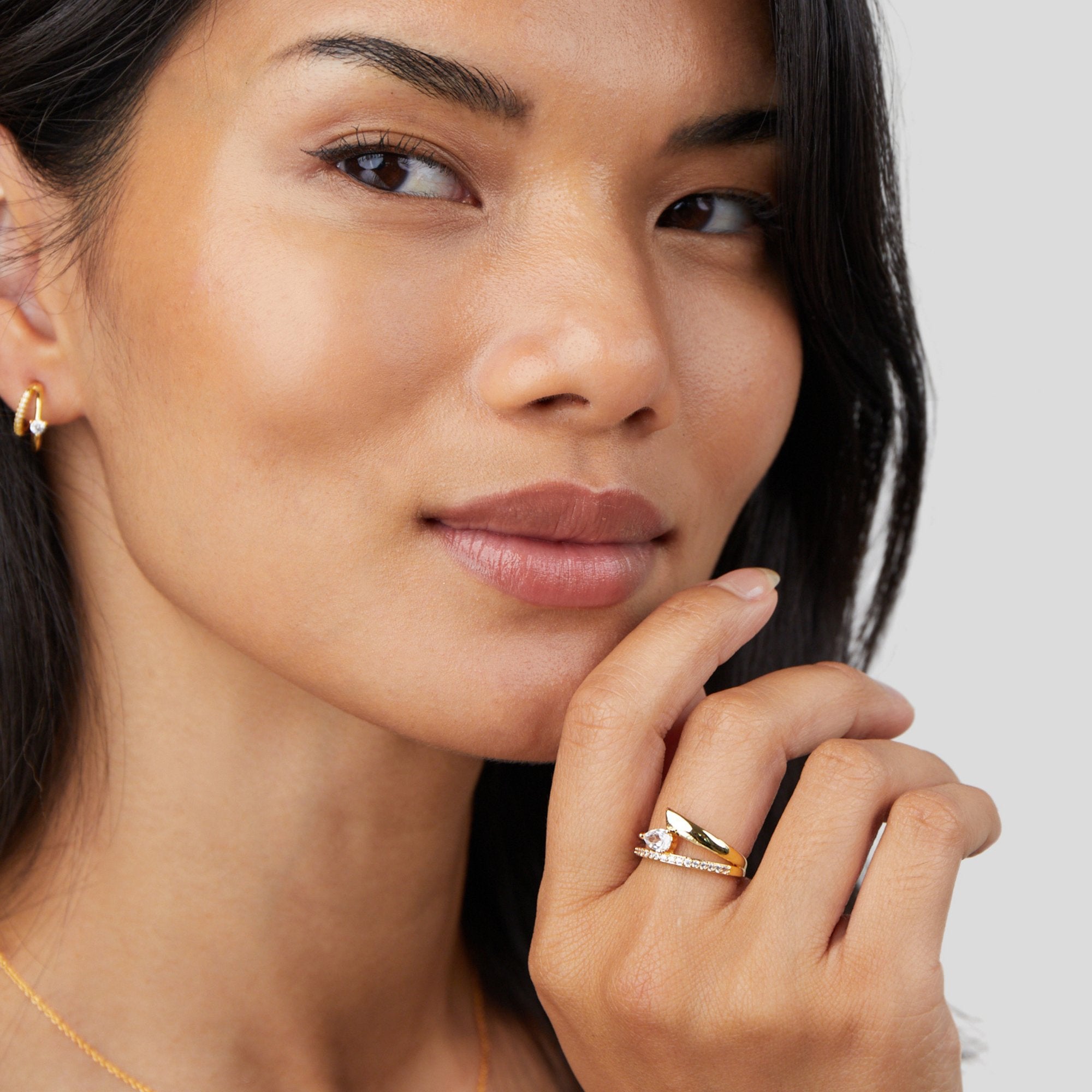 Audrey Teardrop Crystal Wrap Ring - Beautiful Earth Boutique