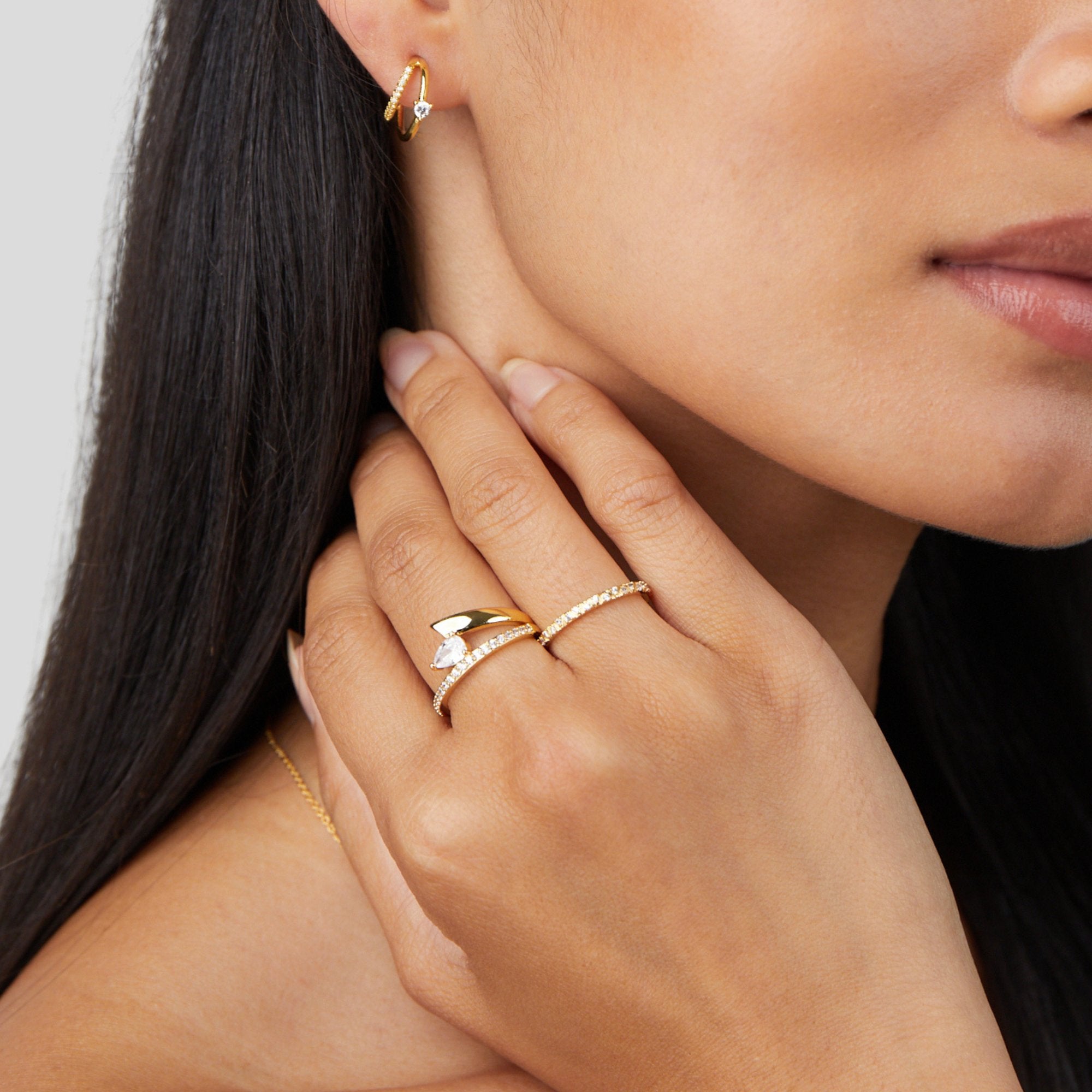 Audrey Teardrop Crystal Wrap Ring - Beautiful Earth Boutique