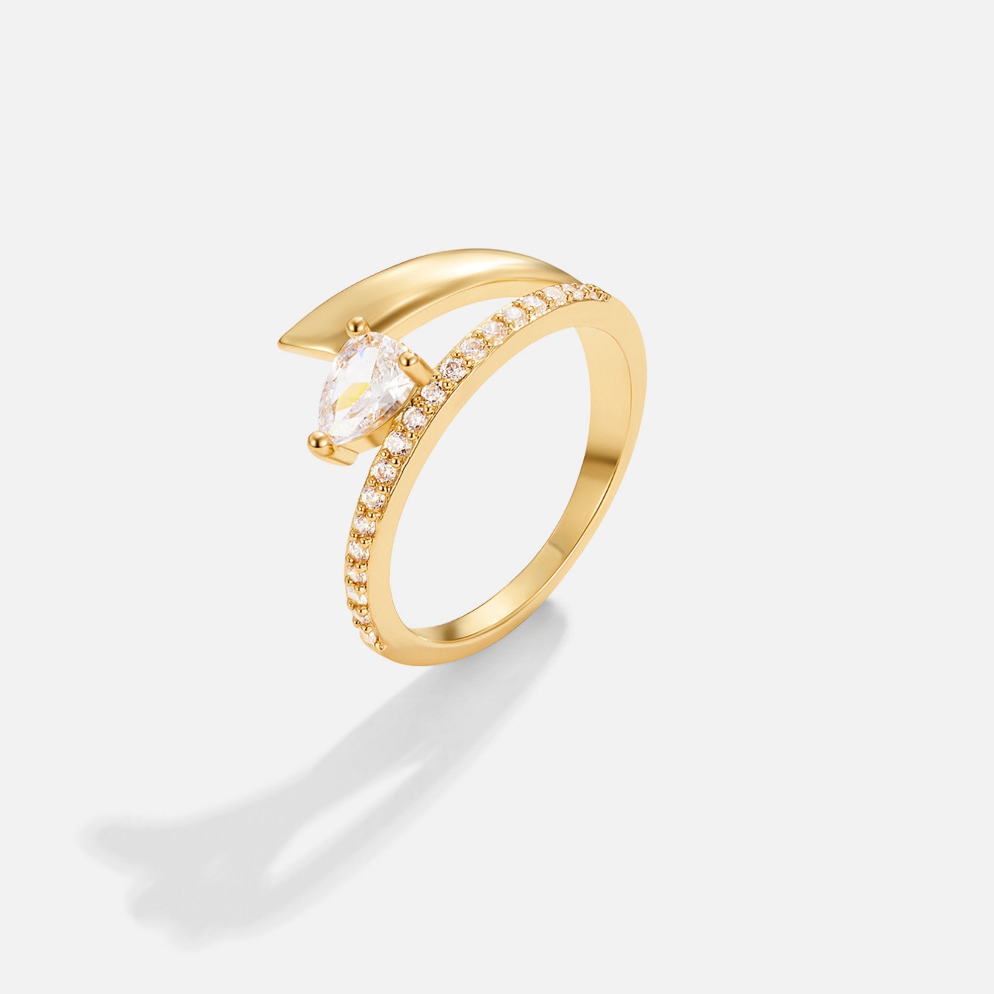 Audrey Teardrop Crystal Wrap Ring - Beautiful Earth Boutique