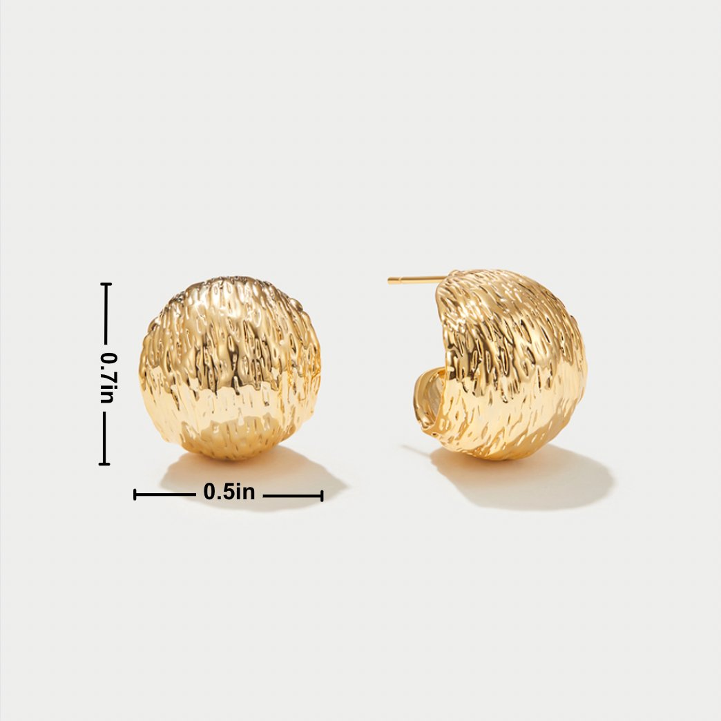 Chunky Gold Wave Earrings - Beautiful Earth Boutique