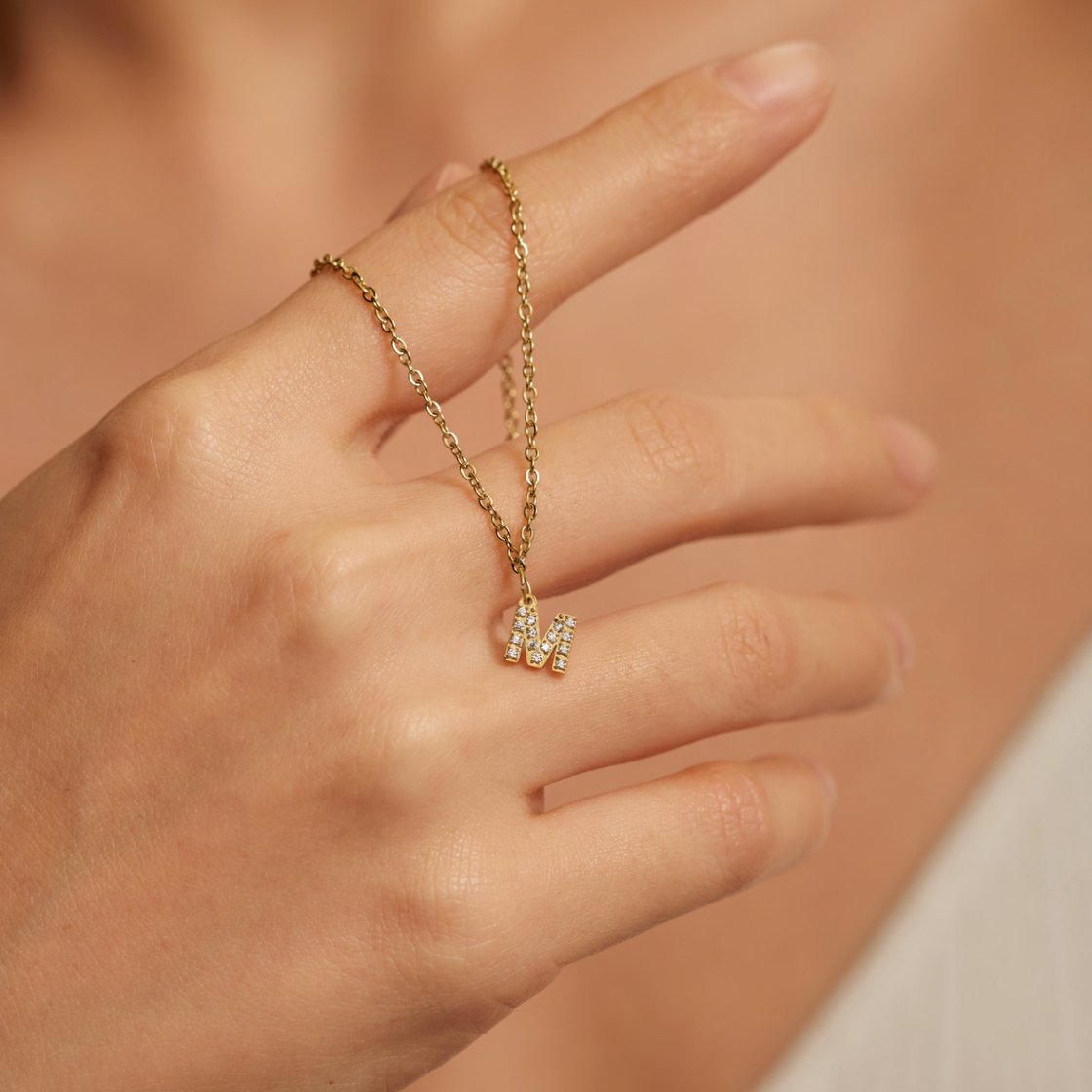 Crystal Letter Charm Necklace - Beautiful Earth Boutique