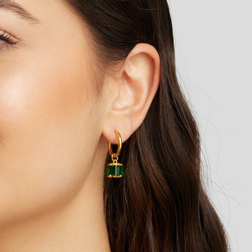 Emerald Cube Earrings - Beautiful Earth Boutique