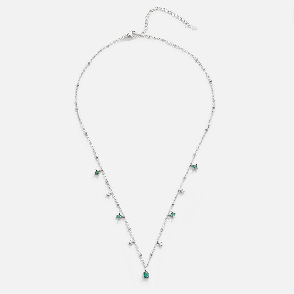 Emily Crystal Silver Necklace - Beautiful Earth Boutique