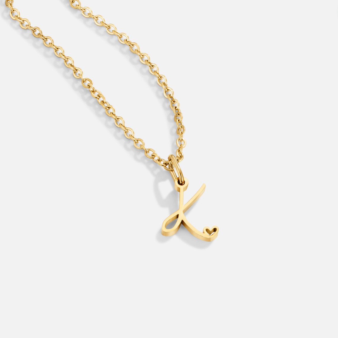 Gold Letter Heart Necklace - Beautiful Earth Boutique
