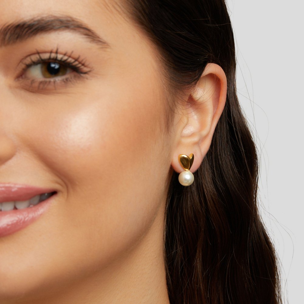 Heart & Pearl Earrings - Beautiful Earth Boutique