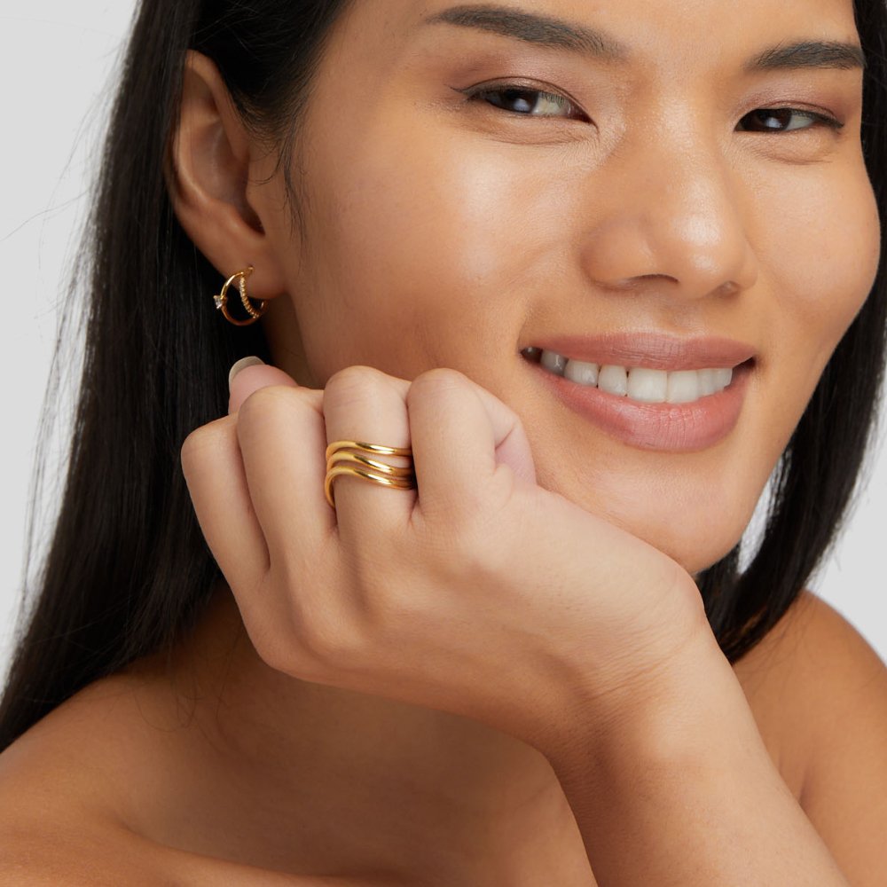 Kiya Layered Gold Ring - Beautiful Earth Boutique