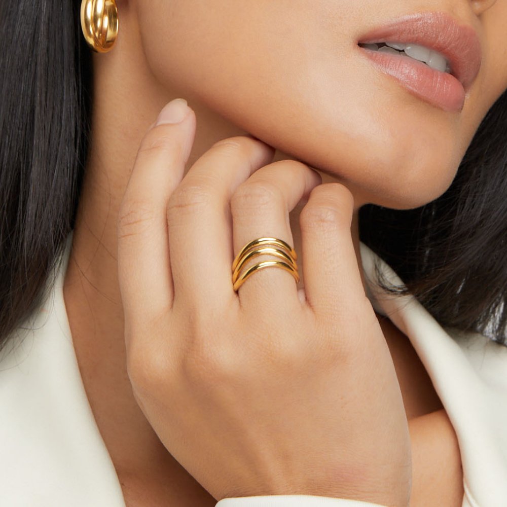 Kiya Layered Gold Ring - Beautiful Earth Boutique