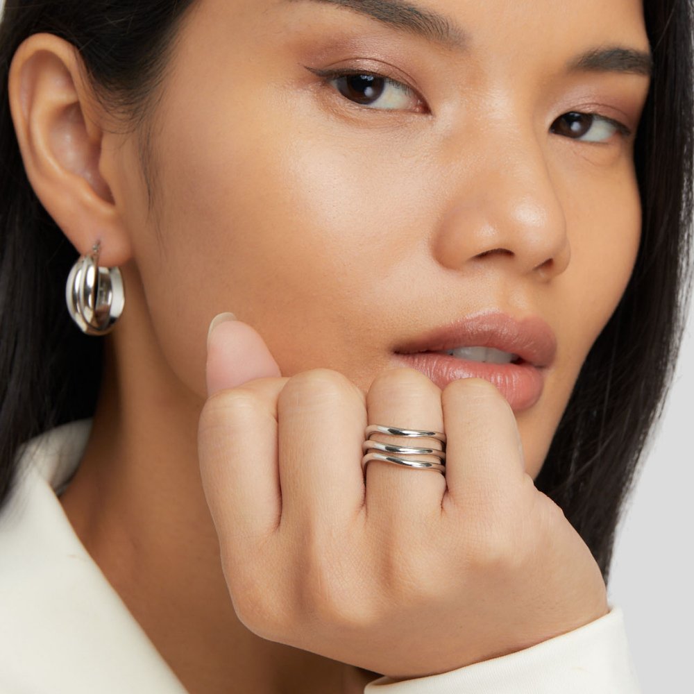 Kiya Layered Silver Ring - Beautiful Earth Boutique