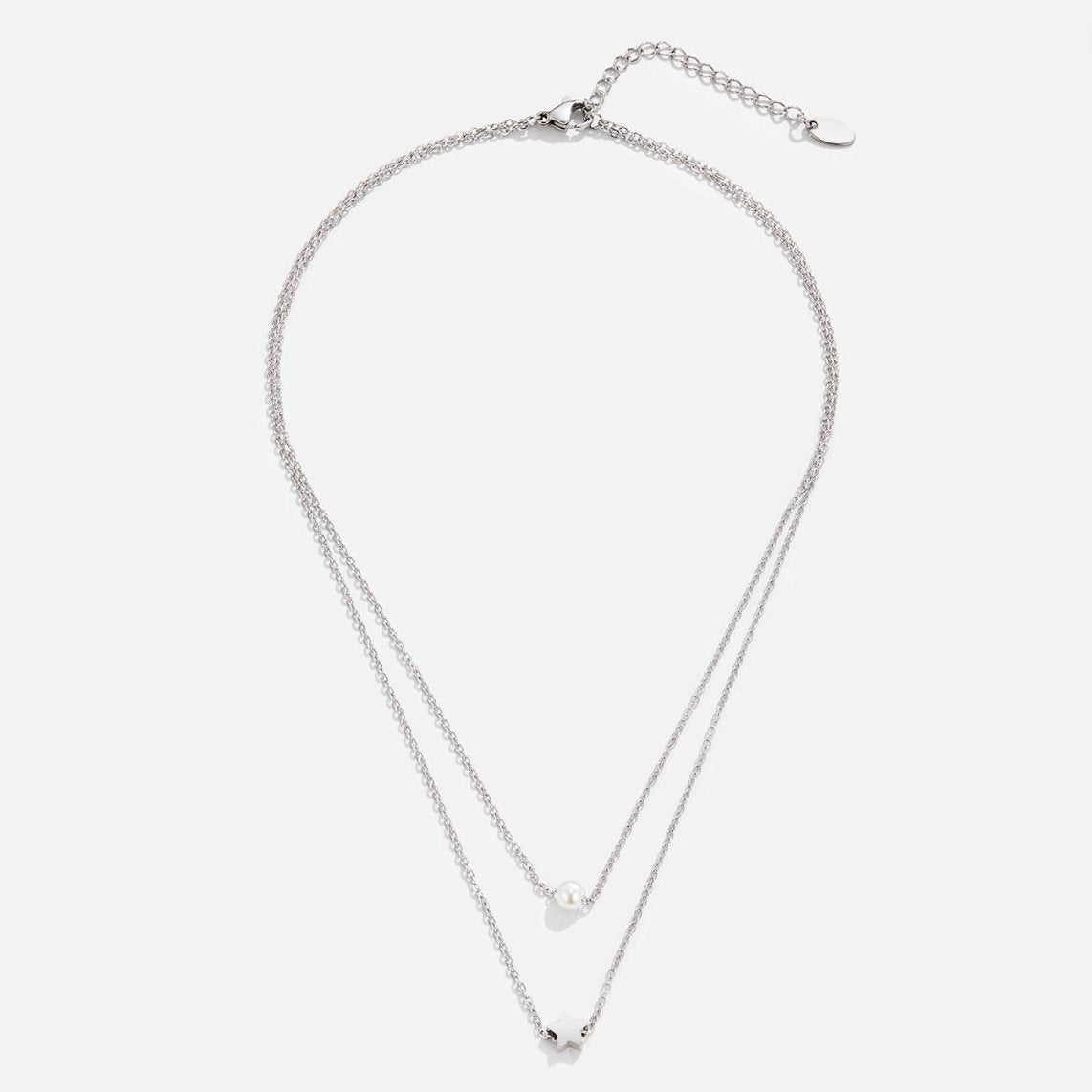 Layered Silver Star & Pearl Necklace - Beautiful Earth Boutique