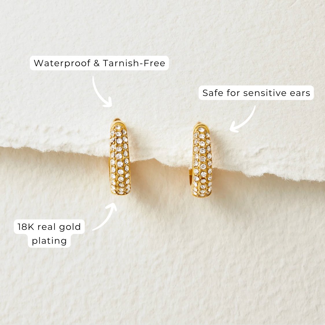 Lily Crystal Hoop Earrings - Beautiful Earth Boutique