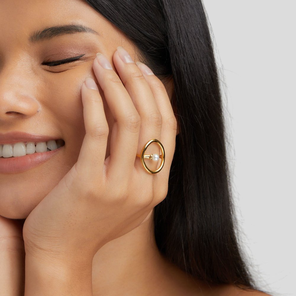 Melisa Pearl Gold Ring - Beautiful Earth Boutique