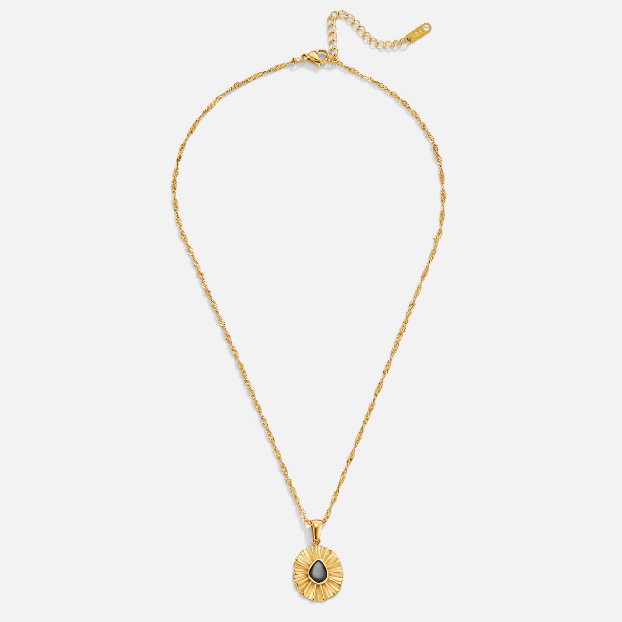 Onyx & Gold Coin Necklace - Beautiful Earth Boutique