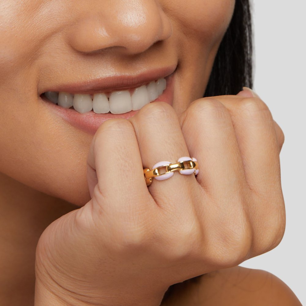 Pink Reya Chain Ring - Beautiful Earth Boutique